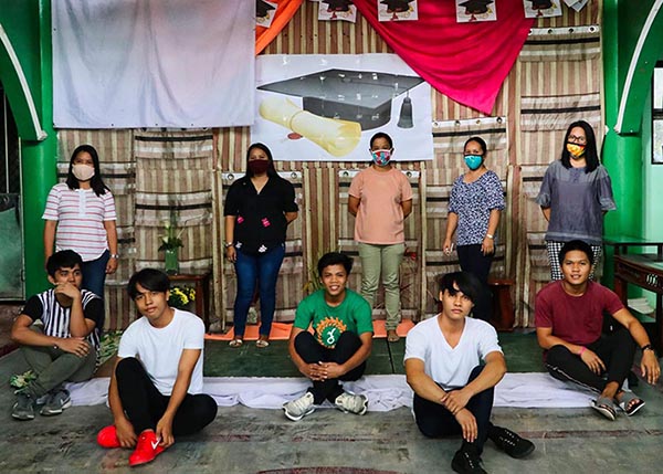 SOS Youth Boys in Calbayog holding their graduation ceremony at home